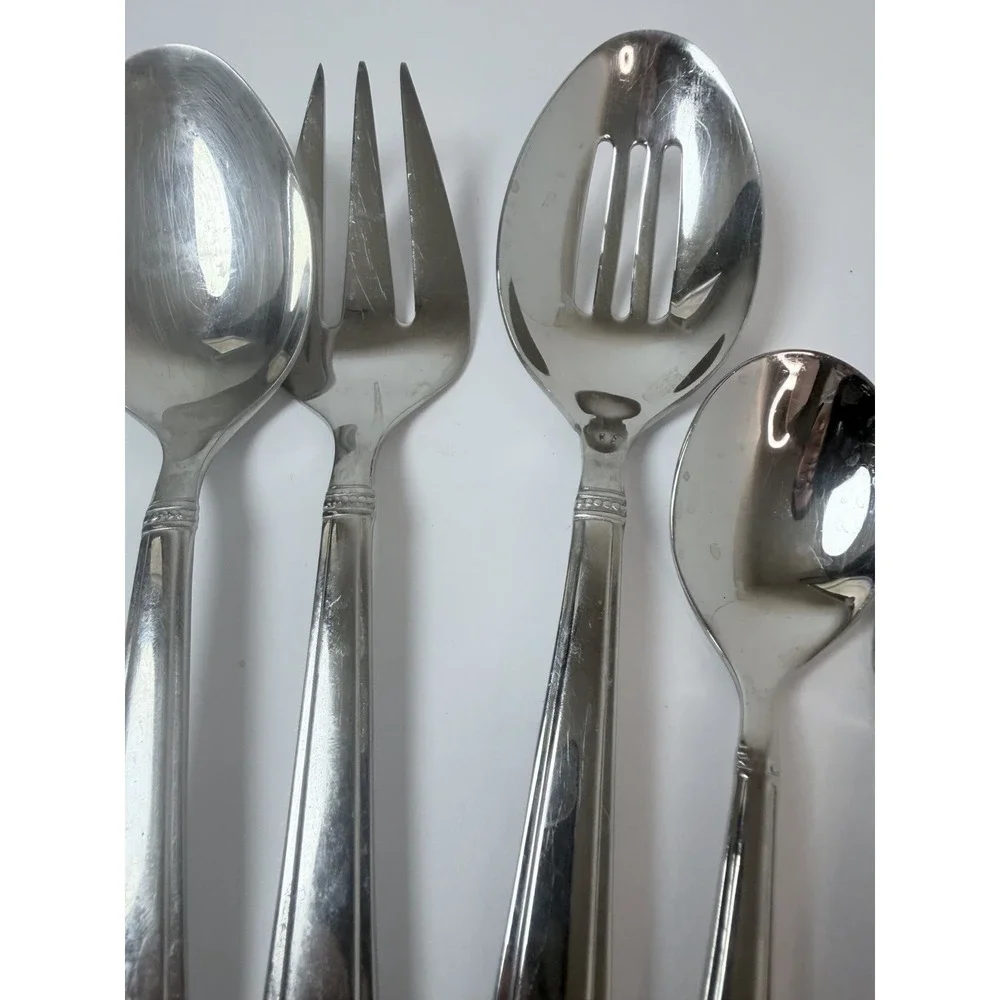Reed & Barton Andover Pearl Server Hostess Set Of 5 18/10 Stainless Flatware